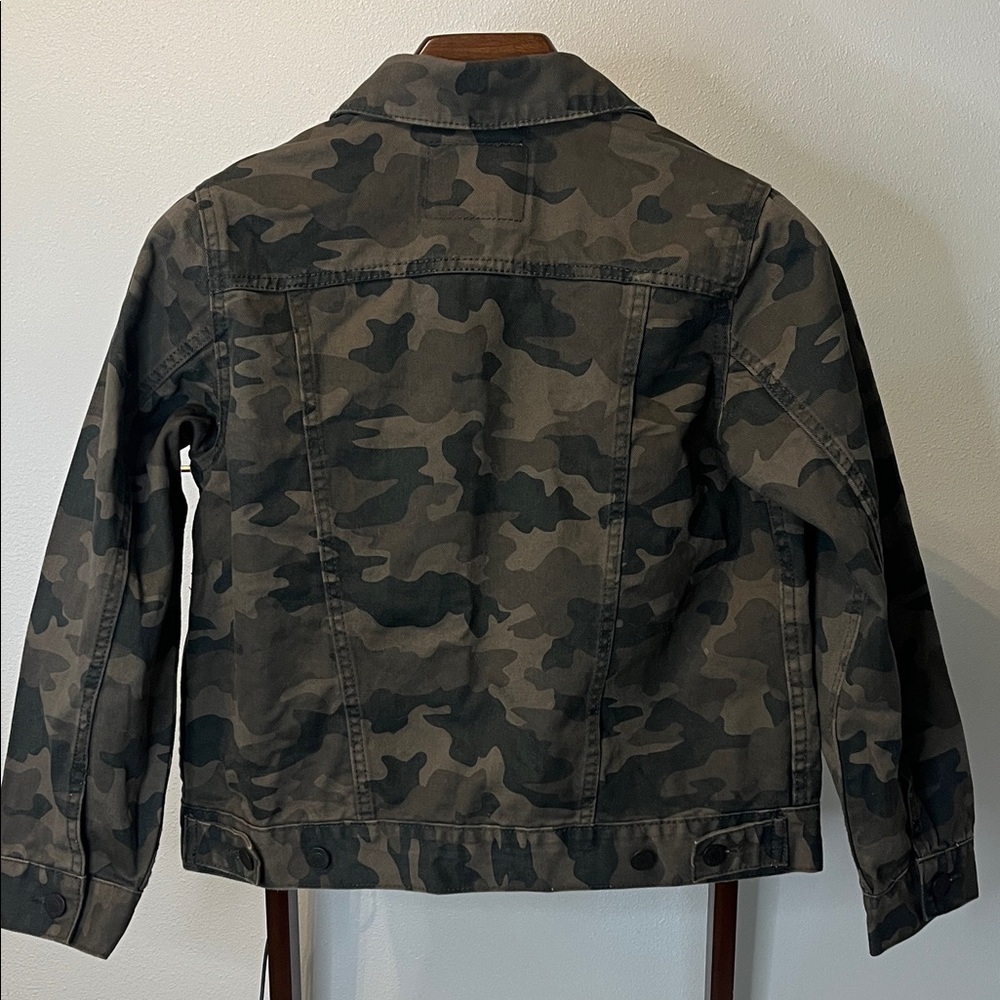 Levi‎ Camo Denim Trucker Jacket Kids Medium 10/12 Years - Green Camouflage - Picture 4 of 4